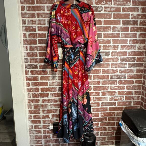 Wayward Fancies x eShakti Boho Patchwork Maxi Dress Kimono Sleeve Custom Size - Picture 2 of 12